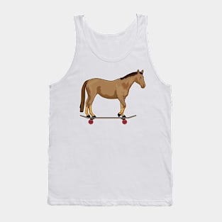 Horse as Skater on Skateboard Tank Top